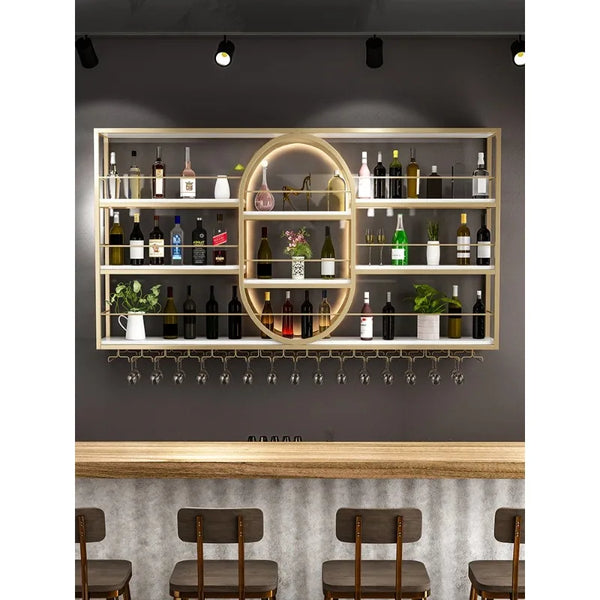 Rustic Iron Wine Wall Rack