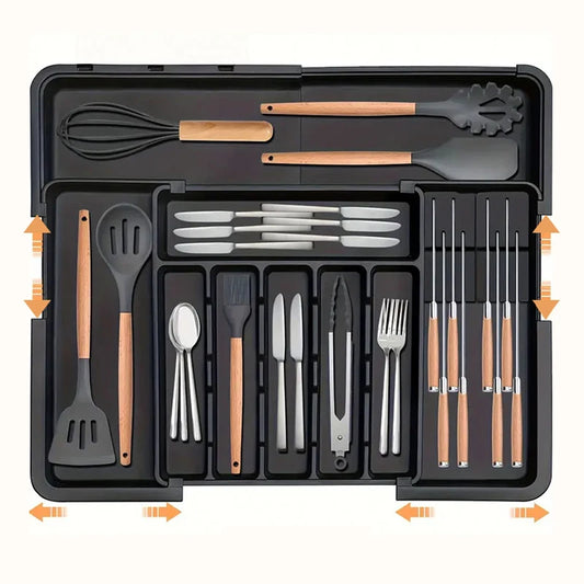 Expandable Cutlery Organizer Tray